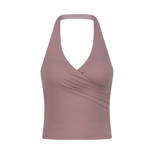 Halter neck top -tan
